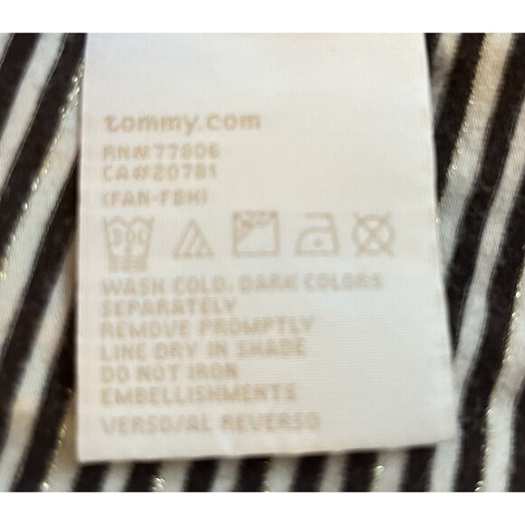 Tommy Hilfiger Women’s Striped Brown & Gold Stripe Long Sleeve Top 3XL - Picture 6 of 9